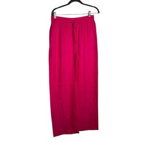 Zara Pink Wide Leg Elastic Drawstring Waist Pull On Pants Size Medium